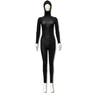 Combinaison moulante pour <span class=keywords><strong>femme</strong></span> à capuche, dos nu, découpes, scintillante, manches longues, style catsuit, tenue de soirée <span class=keywords><strong>sexy</strong></span>, OEM ODM personnalisable - Product Image 5
