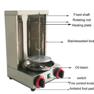 شواية غاز صغيرة عمودية بشعلتين لشواء الشاورما والدونر كباب، فرن شوي متوسط الحجم سهل الاستخدام - Product Image 2