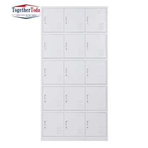 Estructura Desmontable Moderna y Ecológica con Recubrimiento en Polvo, Armario de Almacenamiento de Acero Laminado en Frío de 15 Puertas con Cerradura para Oficina o Apartamento - Product Image 5