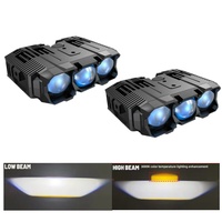 Kit de feux de calandre haute luminosité 220W 20000LM pour camion tout-terrain, SUV, moto, faisceau haut/bas avec coupure bleue, montage externe facile