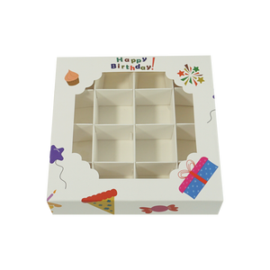 Boîte en carton avec fenêtre transparente pour enfants garçons, biscuits, bonbons, pâtisserie, dessert, emballage cadeau pour fête d'anniversaire pour enfants, mariage - Product Image 1