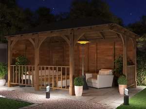 Gazebo en bois gazebo extérieur toit moderne pergola bioclimatique pour parasol avec <span class=keywords><strong>abris</strong></span> <span class=keywords><strong>de</strong></span> <span class=keywords><strong>jardin</strong></span> en bois - Product Image 2