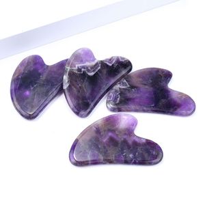 2025 nuovo arrivo all'ingrosso di cristallo viola corpo Guasha strumento per la cura della pelle naturale ametista <span class=keywords><strong>viso</strong></span> Gua Sha massaggiatore - Product Image 5