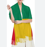 Écharpe d'hiver pour femme avec drapeau du Congo, écharpe douce et chaude, écharpe en cachemire à franges