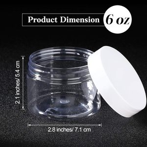 PET 2oz 4oz 8oz 16oz <b>Plastic</b> <b>Jar</b> for Food Nuts Cook Cookie Cosmetic With White <b>Plastic</b> Screw Cap - Product Image 2