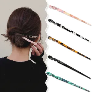 Großhandel Hot Selling Haars pangen Acetate Long Hairpin Fashion lange gerade Haarnadel - Product Image 1