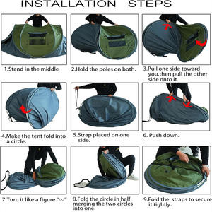 Tente pop-up 4 personnes trois saisons, imperméable, installation automatique, 2 portes, une chambre, pour le camping, la randonnée et les voyages - Product Image 5