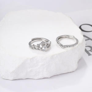 Klassische Kronprinzessin-Diamantringe für Paare, Hochzeitsversprechen, Moissanit-Zirkon-Ring, exquisites Schmuckgeschenk - Product Image 3