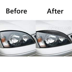 1 paire de couvre-phares en fibre de carbone véritable pour Ford Fiesta MK6 2002 2003 2004 2005, accessoires de voiture - Product Image 6