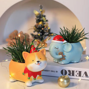 रूगो प्यारा जानवर क्रिसमस राल सजावटी घर सजावट रसीला प्लांटर और पेंसिल धारक फूल के बर्तन और प्लांटर्स - Product Image 3