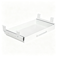 Tiroir de rangement pour crayons sous le bureau JH-Mech, 21 pouces, blanc, facile à installer avec supports réglables, tiroir en métal sous le bureau