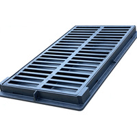 Grille de caniveau en fonte ductile robuste, rectangulaire à fentes, pour système de drainage routier municipal
