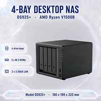 DS925+ NAS 4-Bay Diskless Ryzen V1500B DDR4 4GB 2.5GbE Server File Penyimpanan Volume Workstation Cadangan Web