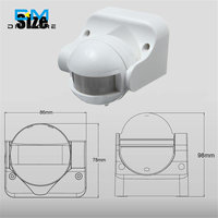 220V-240V 110V 180 degrés pour l'extérieur IP44 sécurité PIR détecteur de mouvement infrarouge interrupteur de mouvement Max 12m 50Hz 3-2000LUX