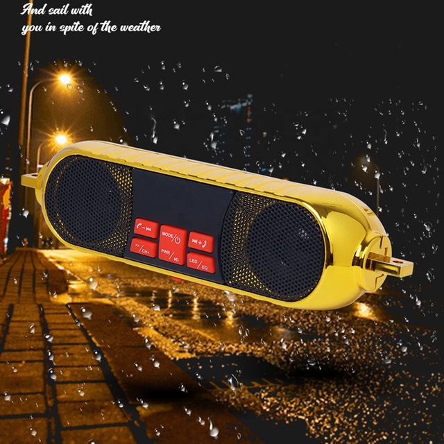 2024 Latest Motorcycle MP3 Player Speaker Music FM Radio Waterproof Adjustable Bracket Motorbike Audio Stereo