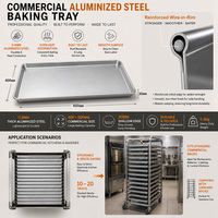 Loyang Panggang Aluminium Alloy Komersial 40x60cm 400x600mm Loyang Oven Datar untuk Kue Roti dan Kue Kering untuk Toko Roti Restoran Grosir