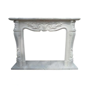 Chimenea Moderna Independiente de Mármol Blanco para Uso en Villas - Product Image 1