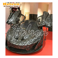 Sculpture de véhicule en acier inoxydable miroir grandeur nature, personnalisée en usine, modèle 3D de voiture et moto, artisanat d'extérieur tendance