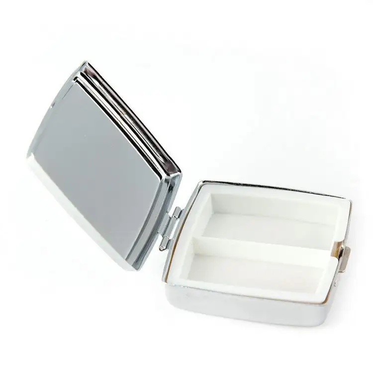 MM-MPB002 Wholesale Lockable Square Closure Pocket metal Pill Box Tablet Storage Pills Case Container
