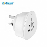 Worldplug Prise Murale Universelle 10A, Adaptateur Secteur Mondial 2500W, Prise de Conversion 3 Broches AU CN en Cuivre