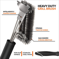 Brosse de nettoyage pour barbecue extra résistante à la chaleur avec long manche en plastique et grattoir en acier inoxydable pour nettoyage à la vapeur – Offre Spéciale