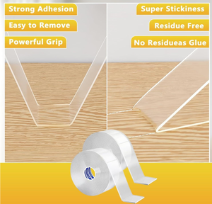 Nastro Nano Rimovibile e Riutilizzabile, Nastro <span class=keywords><strong>Biadesivo</strong></span> Resistente <span class=keywords><strong>per</strong></span> Montaggio, Adesivo Impermeabile <span class=keywords><strong>per</strong></span> Bordi di Lavandini e Docce - Product Image 4