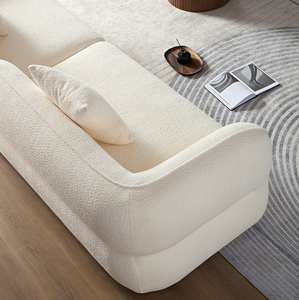 โซฟาแบบแยกส่วนสีขาว ผ้าทนทาน โครงไม้เนื้อแข็ง ฟิลเลอร์ฟองน้ำความหนาแน่นสูง - Product Image 6