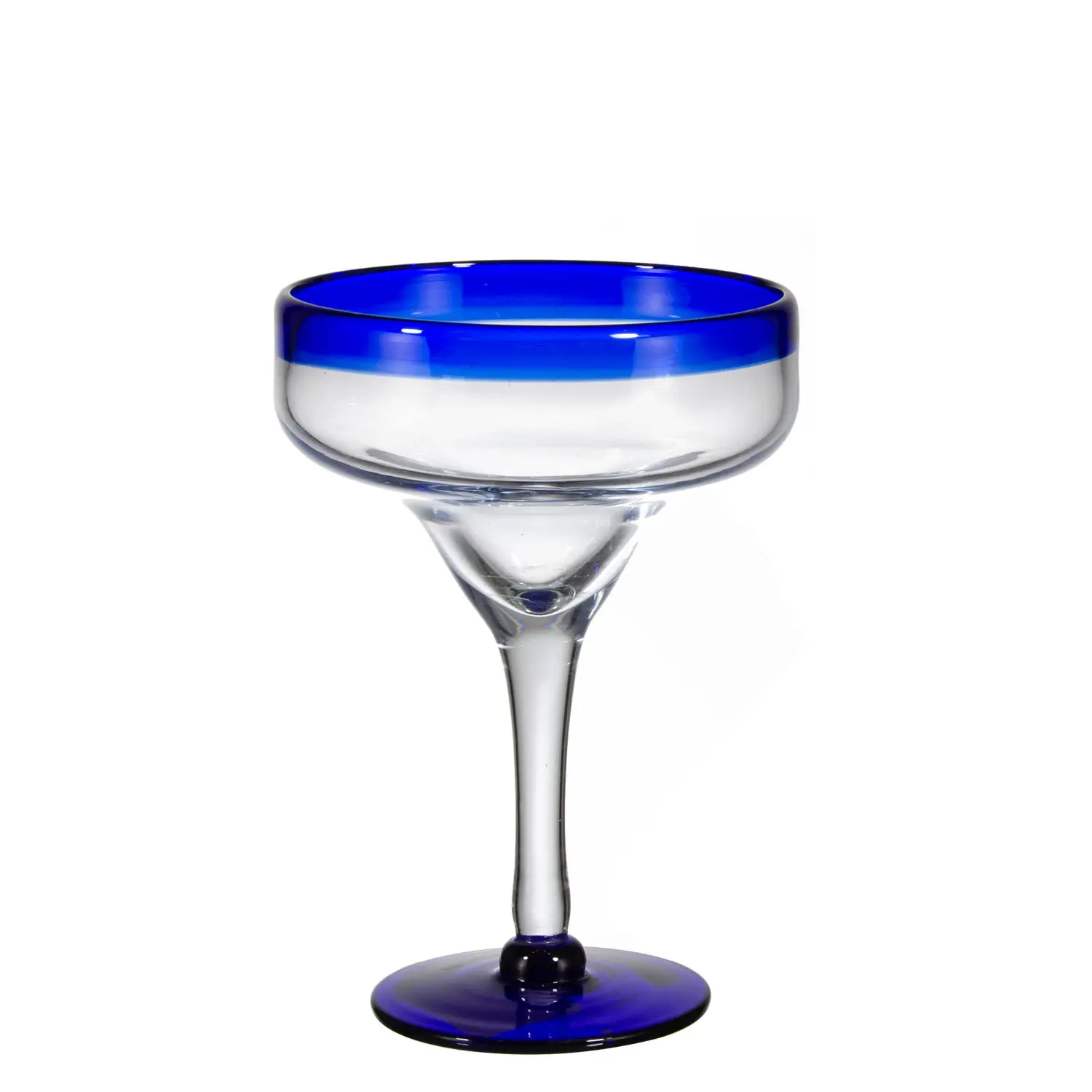 Samlife Wholesale Custom Logo Vintage Mexican Cocktail Margarita Glasses with blue rim