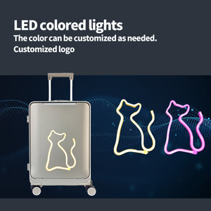 Valise de voyage personnalisée avec logo lumineux, ouverture frontale 20 pouces, valise à roulettes avec lumière LED, bagage à main pour les déplacements quotidiens - Product Image 2