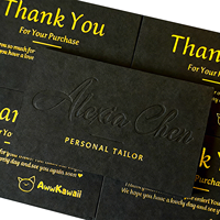 Tarjetas de Agradecimiento Empresariales Impresas con Logotipo en Lámina Dorada, Material Reciclable Mate de Lujo, con Relieve y Grabado, Personalizadas al por Mayor