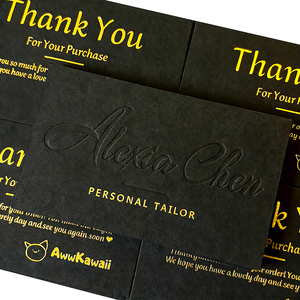Tarjetas de Agradecimiento Empresariales Impresas con Logotipo en Lámina Dorada, Material Reciclable Mate de Lujo, con Relieve y Grabado, Personalizadas al por Mayor - Product Image 5