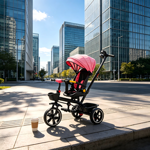 Vélo d'équilibre pour enfants de 2 <span class=keywords><strong>à</strong></span> 3 ans, <span class=keywords><strong>trois</strong></span> <span class=keywords><strong>roues</strong></span>, vitesse unique, cadre en acier entièrement antichoc, alliage d'aluminium, roue de 14 pouces, panier en plastique - Product Image 4