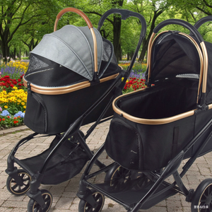 बिल्लियों और कुत्तों के लिए भंडारण टोकरी के साथ 2026 हल्का फोल्डेबल जॉगिंग स्टलर - Product Image 2