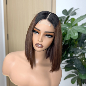 Pelucas de Cabello Humano Natural con Frente de Encaje, Cutícula Alineada, Cabello 100% Virgen, Pelucas Cortas Bob 2x6 con Frente de Encaje - Product Image 5