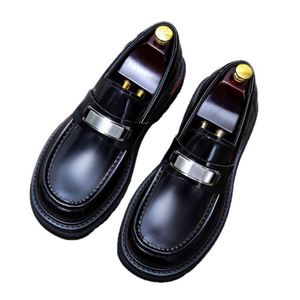 ASTON M.JAZZ 2025 Cowhide Boots Spring Summer Office Career Men's Leather Thick Soled Lace-Up High Top <b>Pointed</b> Toe Party Shoes - Product Image 6