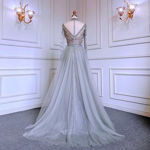 Nouvelle robe de soirée élégante et luxueuse en organza, longue jusqu'au sol, avec franges, couleur nude, pour performance <span class=keywords><strong>vocale</strong></span> - Product Image 6