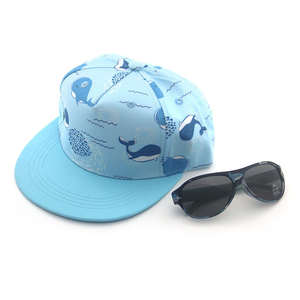 Gorra de Béisbol Snapback con Logotipo Personalizado, Gorra Infantil con Estampado de <span class=keywords><strong>Ballena</strong></span>, Sombreros para Bebés, Gafas de Sol de Plástico para Niños, Juego de Sombreros y Gafas de Sol - Product Image 1