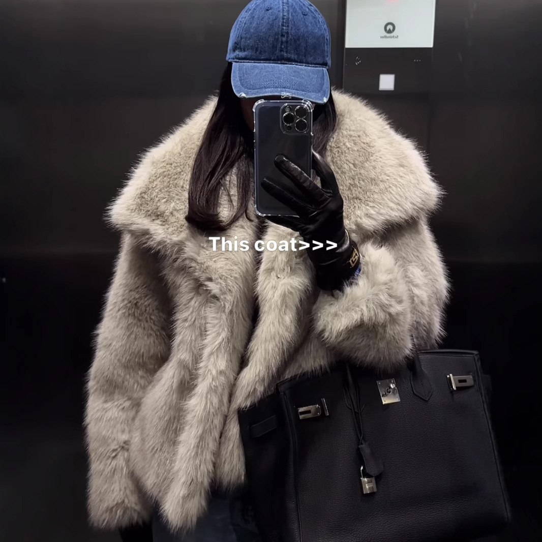 In Stock Mink Fur Coat Guangzhou Real Mink Fur With Fox Collar In Stock Mink Fur Coat Guangzhou Real Mink Fur With Fox Collar