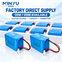 MINYU OEM 7.4V 5000mAh 37Wh 18650 Paket Baterai Li Ion Isi Ulang dengan Konektor 2 Pin untuk Lampu LED Speaker Printer Robot