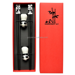 Chinese Style Panda Chopsticks Gift Set Japanese Style Pointed Sushi Chopsticks for Couples Lacquerware Tableware