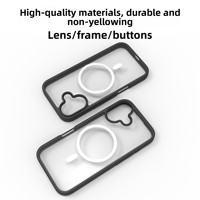 Coque de téléphone magnétique 2-en-1 pour iPhone 17, en TPU+PC, transparente givrée effet peau, anti-chute, protection intégrale I16 Pro