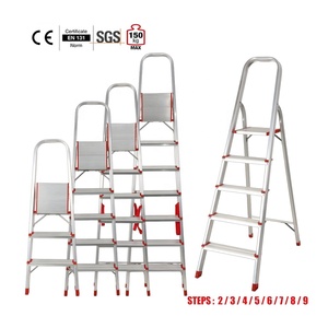 Escaleras plegables de 2-9 escalones <span class=keywords><strong>Silla</strong></span> plegable compacta de aluminio Escaleras anchas Escalera doméstica - Product Image 1