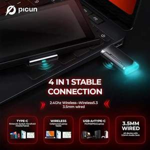 Casque de jeu sans fil Picun G2 Virtual 7.1 avec éclairage RGB, faible latence, 2,4 GHz, réduction active du bruit, <span class=keywords><strong>IPX6</strong></span>, dynamique - Product Image 3