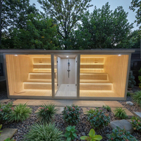 Sauna extérieur de luxe moderne en bois massif, grande taille, pour 4 personnes, avec contrôle informatique, bain à remous pour villa ou appartement