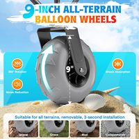 Chariot de plage pliable robuste avec grandes roues, poignée réglable, capacité de charge de 450 lb, plateforme, sac isotherme, chariot à main pliable