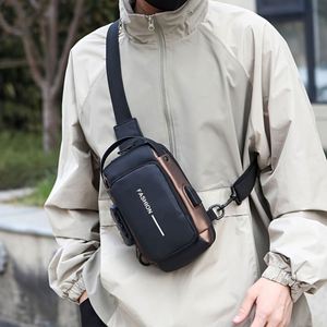 Bolso Bandolera de Pecho para Hombre, Impermeable, de Tela Oxford, Antirrobo, con USB, para Viajes de Primavera/Verano - Talla Pequeña - Product Image 6