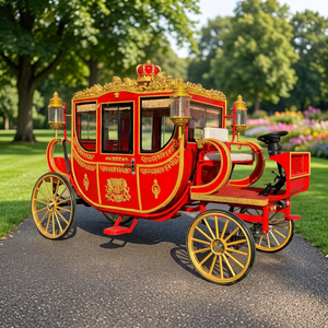 2026 Carrosse Royal Rouge de Luxe, Meilleures Ventes, pour Mariage et Visites Touristiques, Modèle Cendrillon - Product Image 1