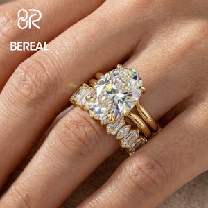 IGI Certified Vvs Lab Grown Diamond Engagement <b>Ring</b> Custom 925 <b>Silver</b> Lab Created Diamond Couple Wedding <b>Rings</b> Set Women Jewelry - Product Image 1