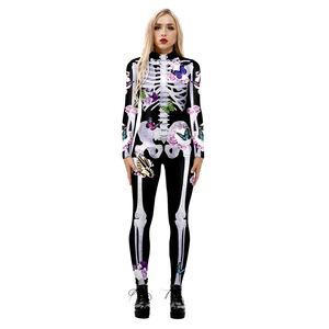 King Mcgreen Star Hot Sale Womens Halloween Skelet Strakke Jumpsuit Sexy 3d Geprint Kostuum Bodysuit Feestkleding - Product Image 6