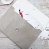 Classeur A4 de grande capacité en cuir PU imperméable à l'eau, porte-fichiers d'affaires, enveloppe organisateur de documents durable avec fermeture à ficelle